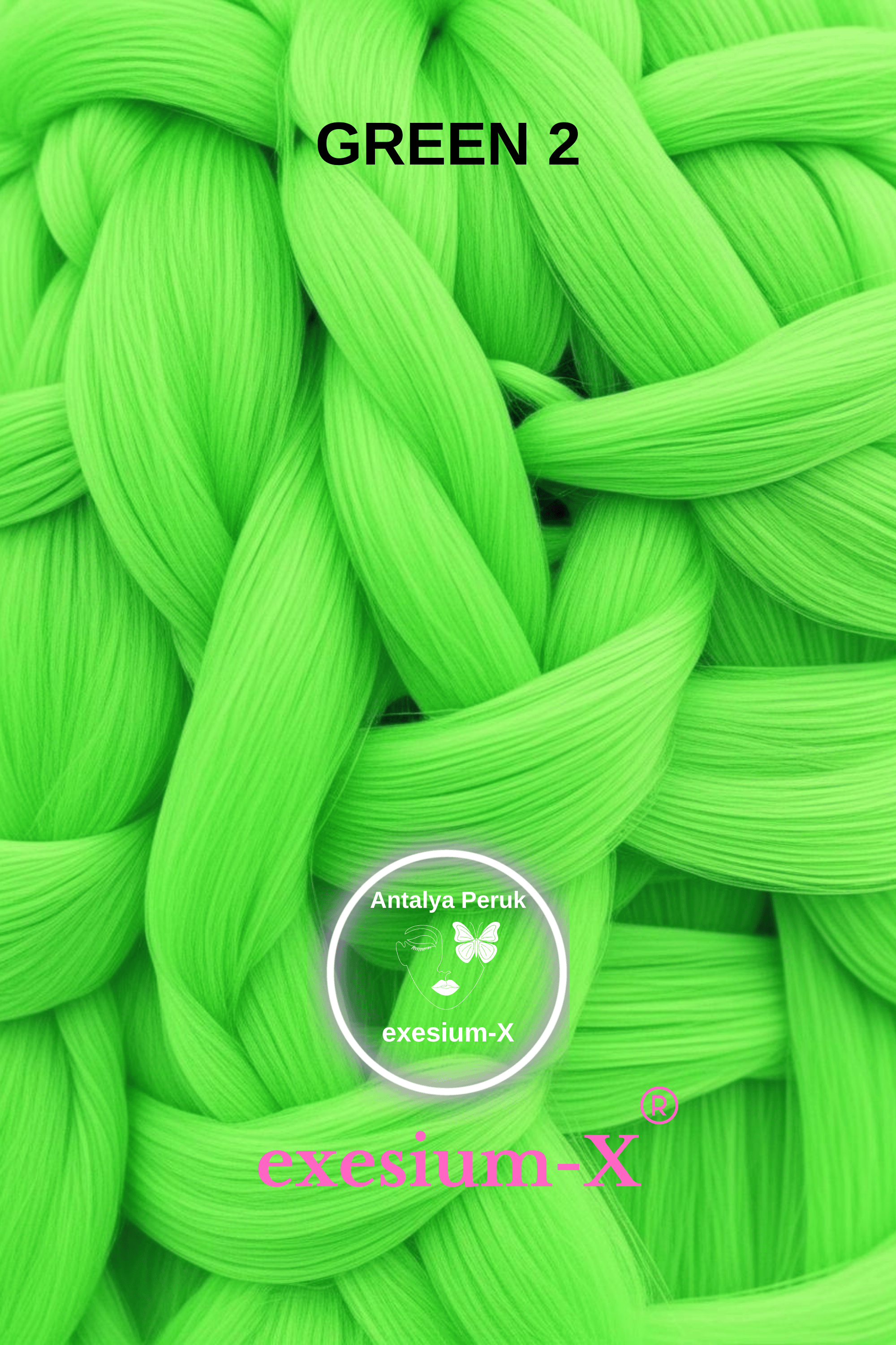 Afrika Örgüsü ve Rasta İçin Sentetik Saç 100 Gr Green2