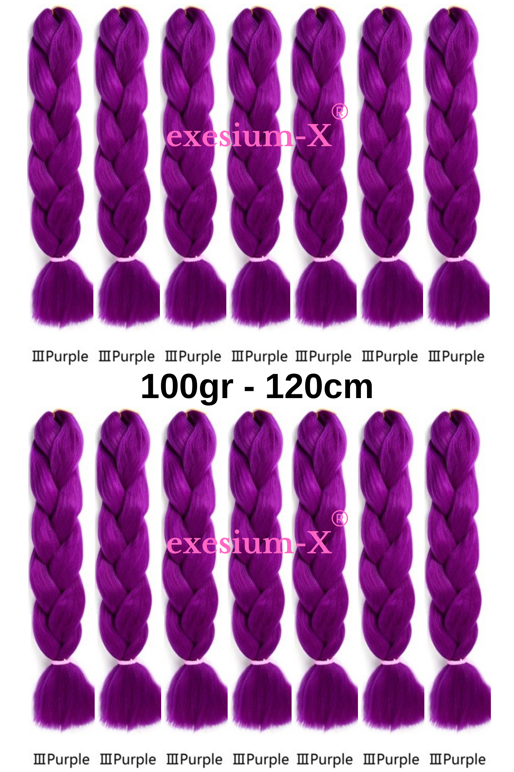 Afrika Örgüsü ve Rasta İçin Sentetik Saç 100Gr # purple3