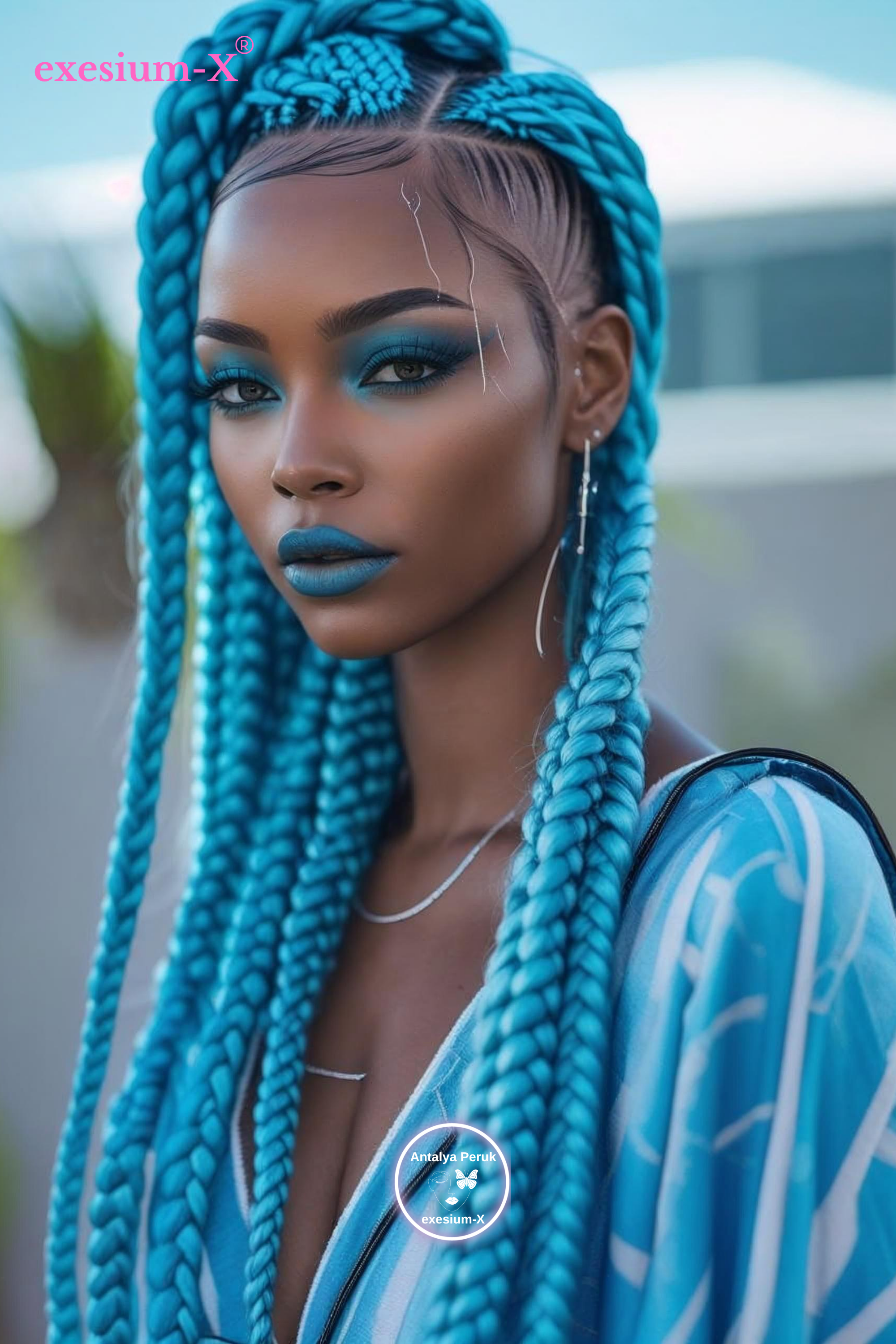 Afrika Örgüsü ve Rasta İçin Sentetik Saç 165 Gr #blue3
