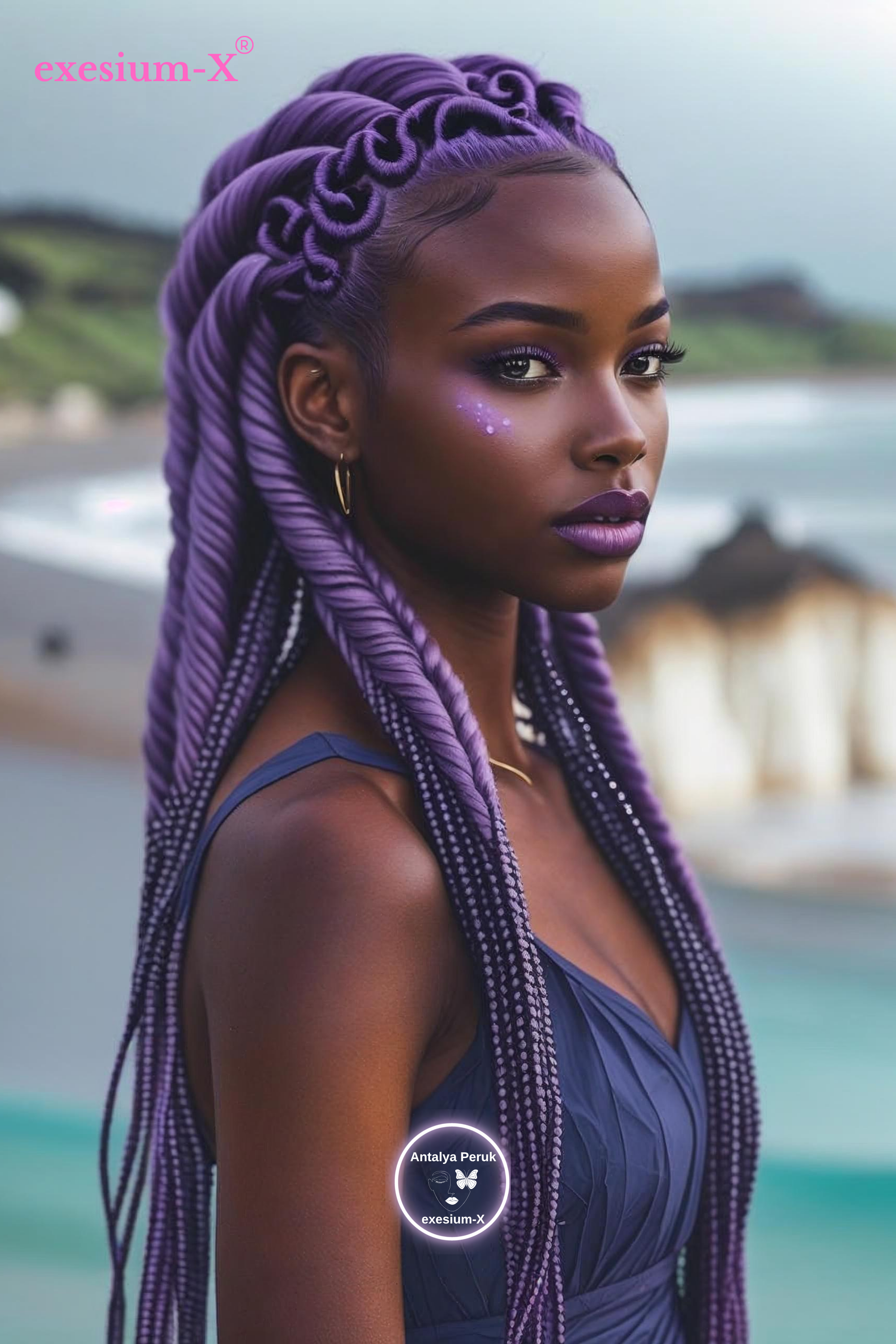 Afrika Örgüsü ve Rasta İçin Sentetik Saç 165 Gr # purple