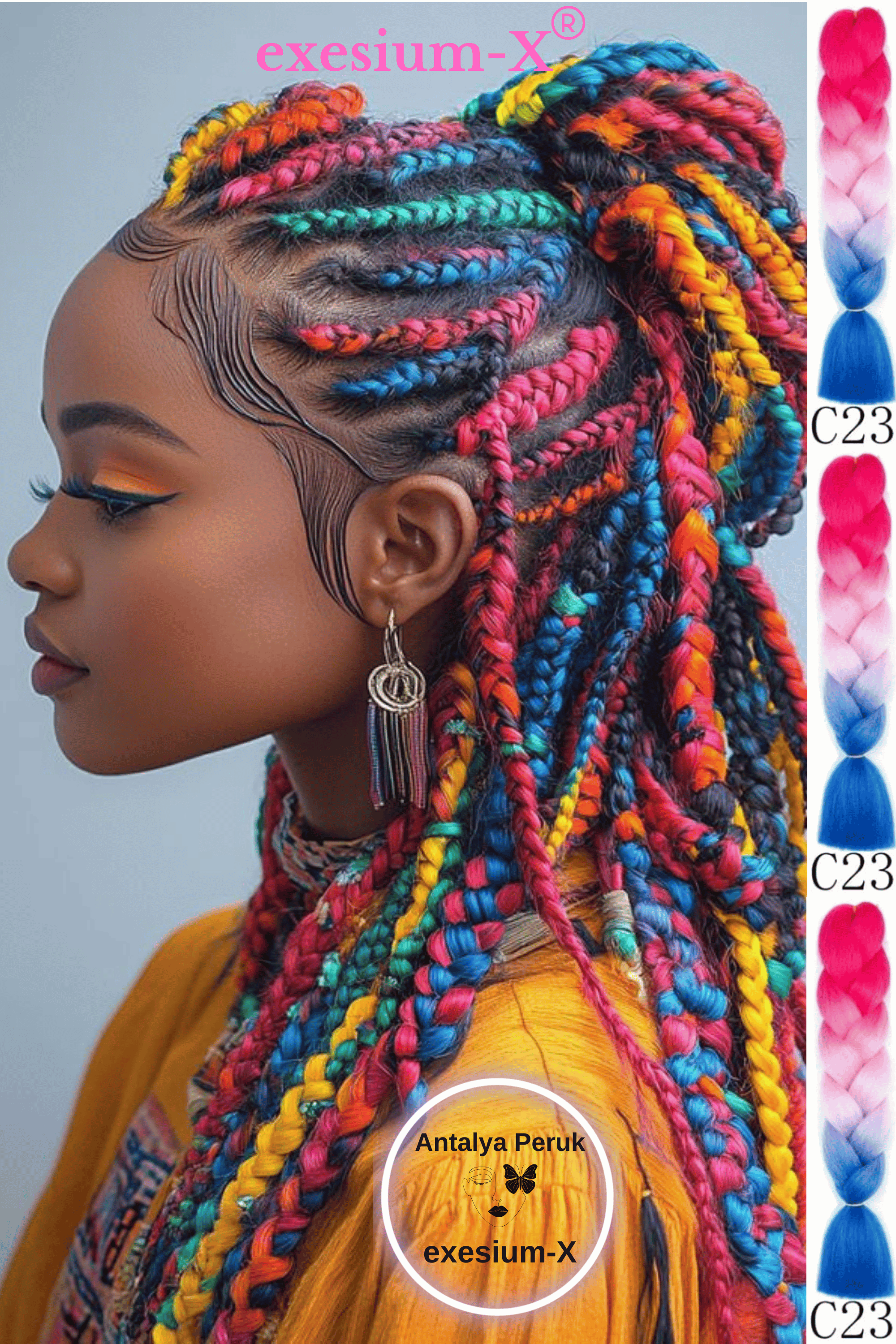 Afrika Örgüsü ve Rasta İçin Sentetik Saç 100Gr C23