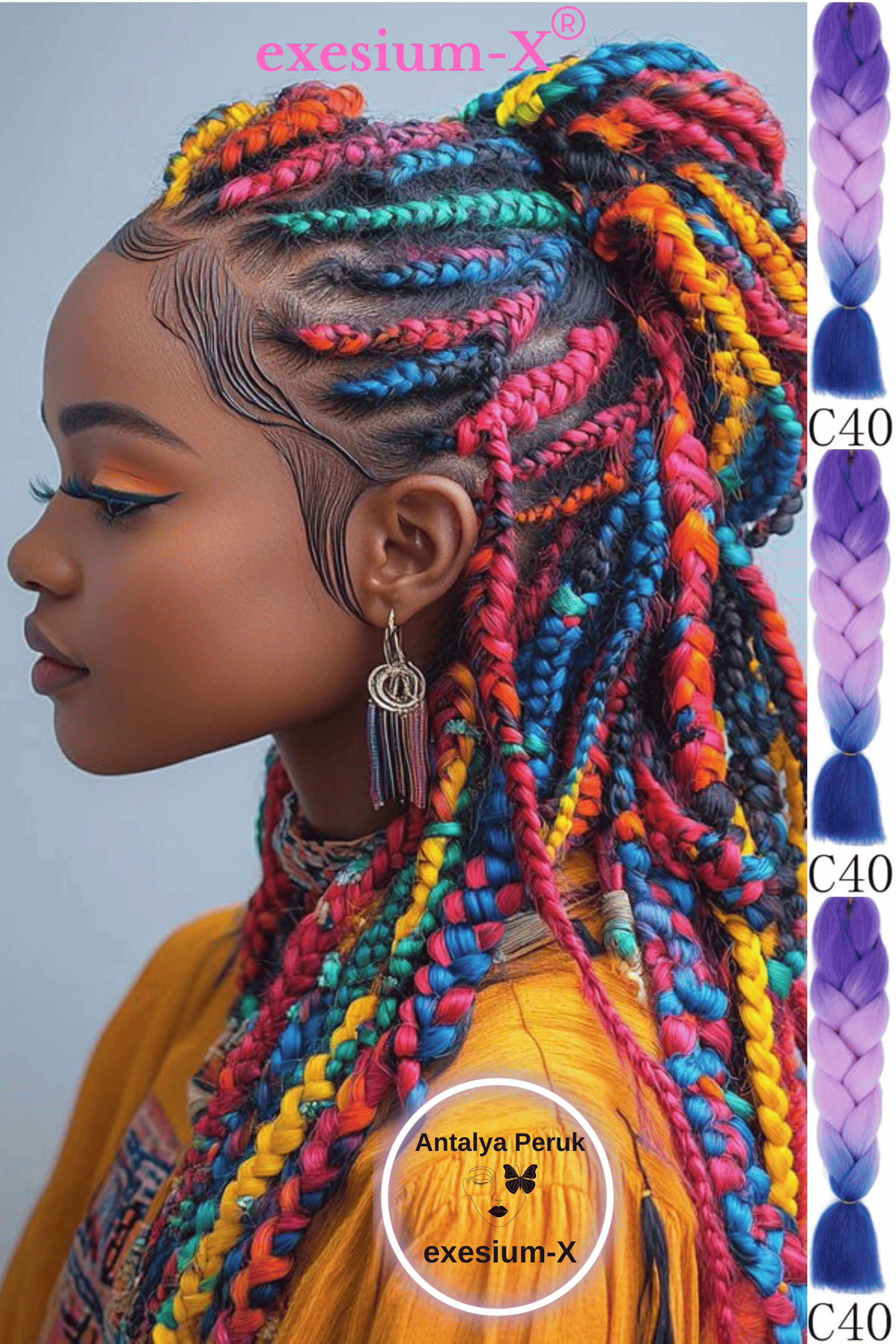 Afrika Örgüsü ve Rasta İçin Sentetik Saç 100Gr C40