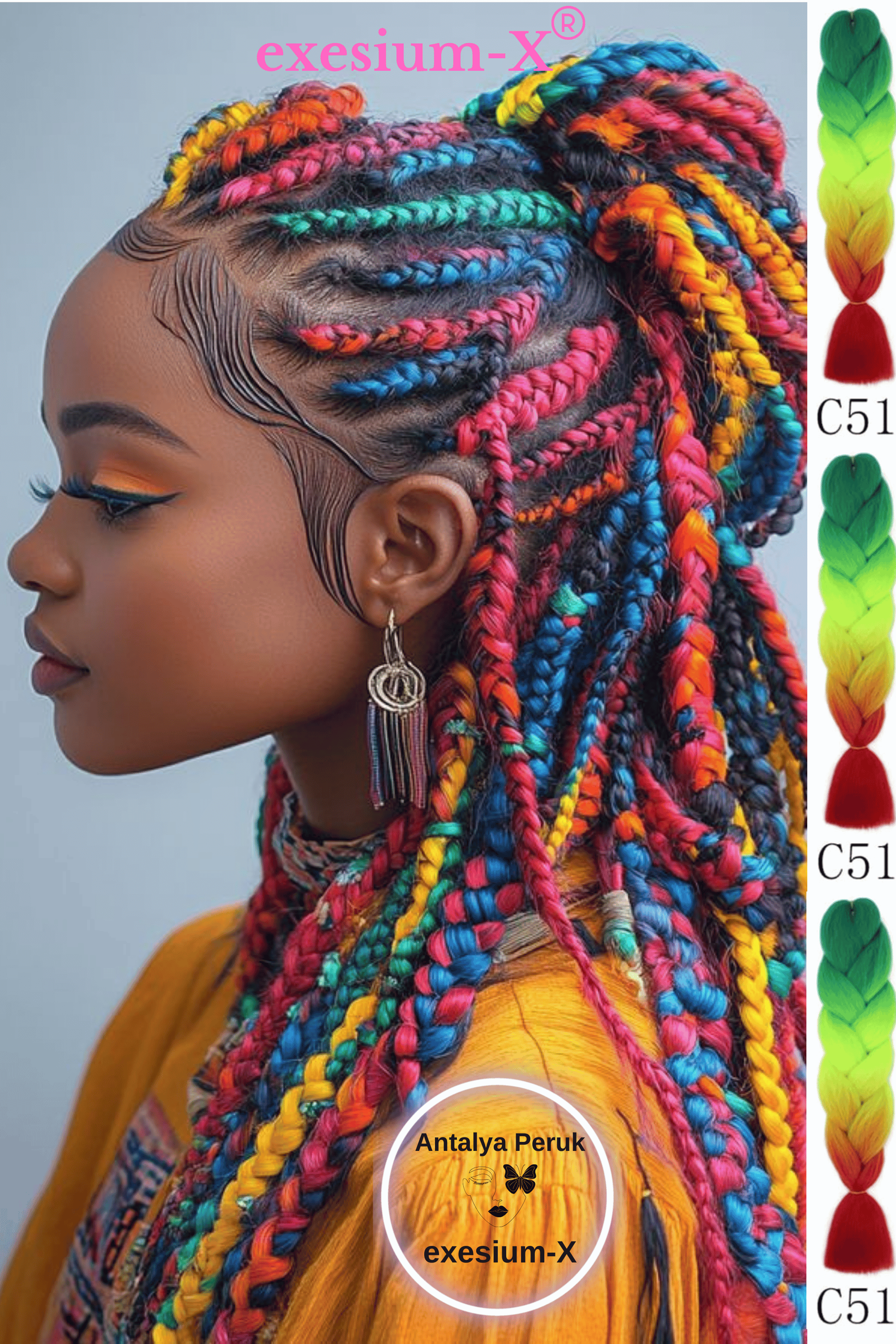 Afrika Örgüsü ve Rasta İçin Sentetik Saç 100Gr C51