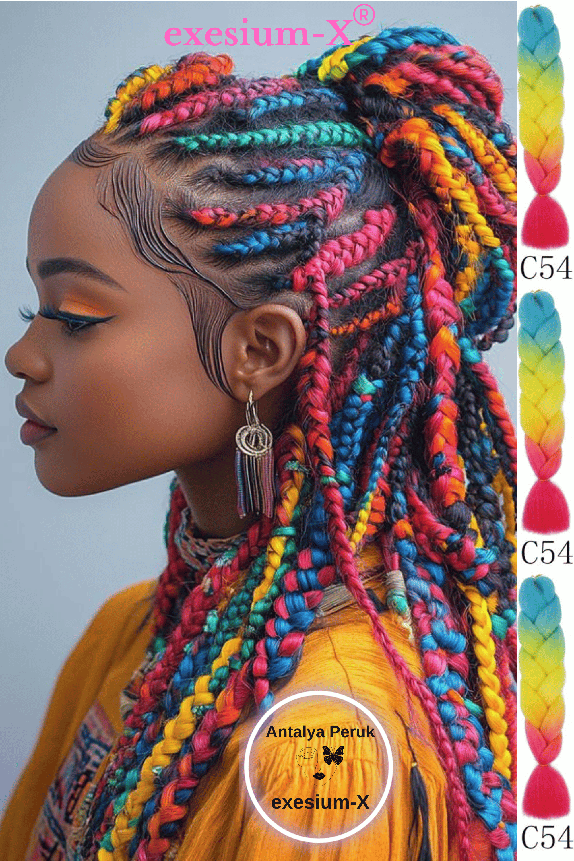 Afrika Örgüsü ve Rasta İçin Sentetik Saç 100Gr C54