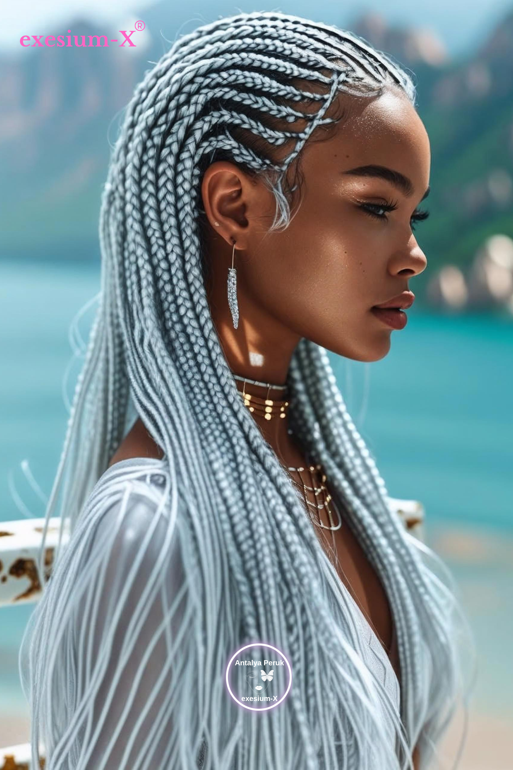 Afrika Örgüsü ve Rasta İçin Sentetik Saç AÇIK GRİ #GREY