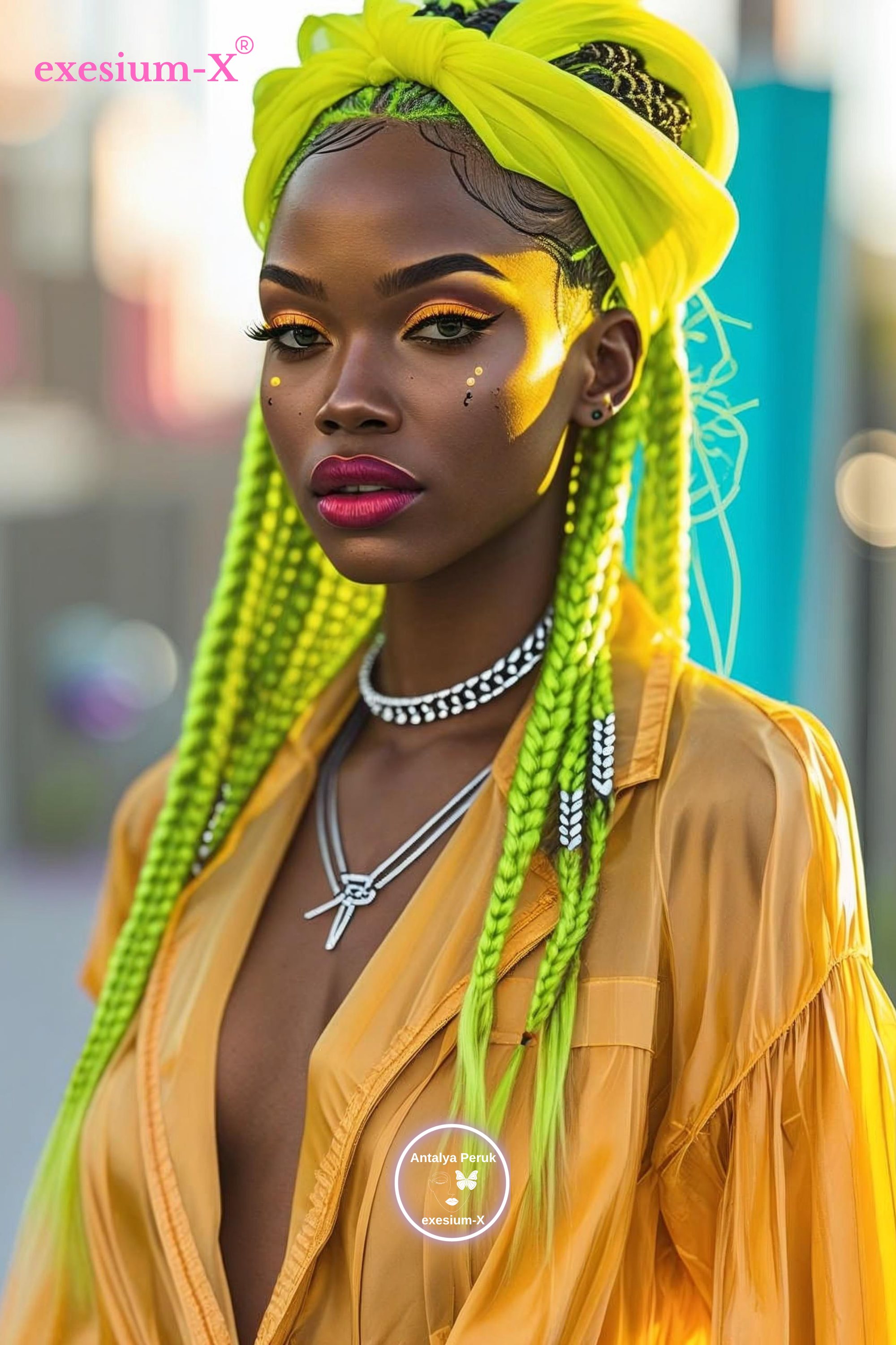 Afrika Örgüsü ve Rasta İçin Sentetik Saç NEON SARI #KP-2016